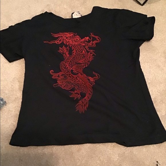 Tops - BLACK AND RED DRAGON T SHIRT Tops - BLACK AND RED DRAGON T SHIRT